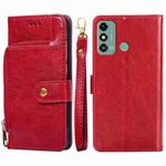 For ZTE Blade A53 4G Zipper Bag Leather Phone Case(Red)