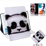 For Huawei MatePad Colored Drawing Pattern Horizontal Flip PU Leather Case with Holder & Card Slots & Wallet(Panda)