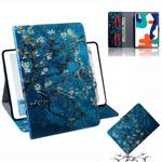 For Huawei MatePad Colored Drawing Pattern Horizontal Flip PU Leather Case with Holder & Card Slots & Wallet(Apricot Blossom)
