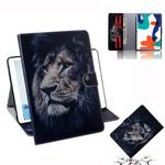 For Huawei MatePad Colored Drawing Pattern Horizontal Flip PU Leather Case with Holder & Card Slots & Wallet(Lion)
