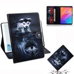 For Huawei MatePad T8 Colored Drawing Pattern Horizontal Flip PU Leather Case with Holder & Card Slots & Wallet(Wolf Dog)