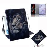 For Samsung Galaxy Tab A8.4 (2020) Colored Drawing Pattern Horizontal Flip PU Leather Case with Holder & Card Slots & Wallet(Lion)