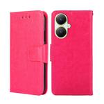 For vivo Y35+ 5G Crystal Texture Leather Phone Case(Rose Red)