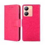 For vivo Y78 5G Crystal Texture Leather Phone Case(Rose Red)