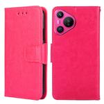 For Huawei Pura 70 5G Crystal Texture Leather Phone Case(Rose Red)