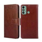 For ZTE Blade A53 4G Crystal Texture Leather Phone Case(Brown)