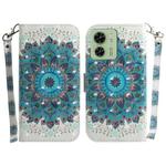 For Motorola Edge 40 3D Colored Horizontal Flip Leather Phone Case(Peacock Wreath)