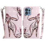 For Motorola Edge 40 Pro 3D Colored Horizontal Flip Leather Phone Case(Butterfly High-heeled)