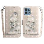 For Motorola Edge 40 Pro 3D Colored Flip Leather Phone Case(Squirrels)