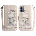 For Motorola Moto G14 3D Colored Flip Leather Phone Case(Squirrels)