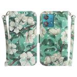 For Motorola Edge 40 Neo 3D Colored Flip Leather Phone Case(Watercolor Flower)