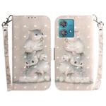 For Motorola Edge 40 Neo 3D Colored Flip Leather Phone Case(Squirrels)