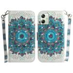 For Motorola Moto G54 3D Colored Horizontal Flip Leather Phone Case(Peacock Wreath)