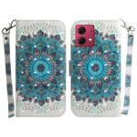 For Motorola Moto G84 3D Colored Horizontal Flip Leather Phone Case(Peacock Wreath)