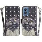 For Motorola Moto G Play 4G 2024 3D Colored Horizontal Flip Leather Phone Case(Hug Cat)
