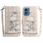 For Motorola Moto G Play 4G 2024 3D Colored Flip Leather Phone Case(Squirrels)