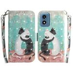 For Motorola Moto G Play 4G 2024 3D Colored Horizontal Flip Leather Phone Case(Black White Cat)