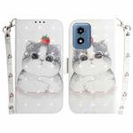 For Motorola Moto G Play 4G 2024 3D Colored Horizontal Flip Leather Phone Case(Cute Cat)