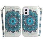 For Motorola Moto G Power 5G 2024 3D Colored Flip Leather Phone Case(Peacock Wreath)