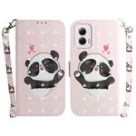 For Motorola Moto G Power 5G 2024 3D Colored Horizontal Flip Leather Phone Case(Heart Panda)