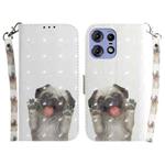 For Motorola Edge 50 Pro 3D Colored Flip Leather Phone Case(Pug)