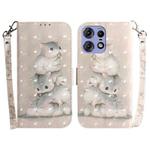 For Motorola Edge 50 Pro 3D Colored Flip Leather Phone Case(Squirrels)