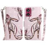 For Motorola Edge 50 Fusion 3D Colored Horizontal Flip Leather Phone Case(Butterfly High-heeled)