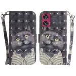 For Motorola Edge 50 Fusion 3D Colored Horizontal Flip Leather Phone Case(Hug Cat)