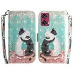 For Motorola Edge 50 Fusion 3D Colored Flip Leather Phone Case(Black White Cat)