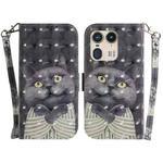 For Motorola Edge 50 Ultra 3D Colored Horizontal Flip Leather Phone Case(Hug Cat)