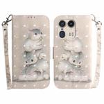 For Motorola Edge 50 Ultra 3D Colored Horizontal Flip Leather Phone Case(Squirrels)