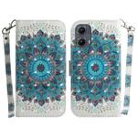 For Motorola Edge 2024 3D Colored Horizontal Flip Leather Phone Case(Peacock Wreath)