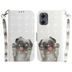 For Motorola Edge 2024 3D Colored Horizontal Flip Leather Phone Case(Pug)