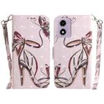 For Motorola Moto G04s / Moto E14 3D Colored Flip Leather Phone Case(Butterfly High-heeled)