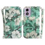 For Motorola Moto G04s / Moto E14 3D Colored Flip Leather Phone Case(Watercolor Flower)