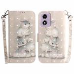 For Motorola Moto G04s / Moto E14 3D Colored Flip Leather Phone Case(Squirrels)