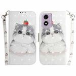 For Motorola Moto G04s / Moto E14 3D Colored Flip Leather Phone Case(Cute Cat)