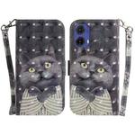 For Motorola Moto G85 3D Colored Horizontal Flip Leather Phone Case(Hug Cat)