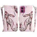 For Motorola Moto G55 3D Colored Flip Leather Phone Case(Butterfly High-heeled)