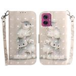 For Motorola Moto G55 3D Colored Flip Leather Phone Case(Squirrels)