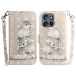 For Motorola Edge 50 Neo 5G Global 3D Colored Flip Leather Phone Case(Squirrels)