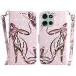 For Motorola Moto G75 5G 3D Colored Flip Leather Phone Case(Butterfly High-heeled)