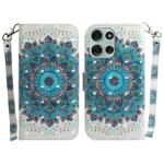 For Motorola Moto G75 5G 3D Colored Flip Leather Phone Case(Peacock Wreath)