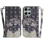 For Motorola Moto G75 5G 3D Colored Flip Leather Phone Case(Hug Cat)