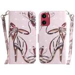 For Motorola Moto G05 / E15 3D Colored Flip Leather Phone Case(Butterfly High-heeled)