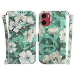 For Motorola Moto G05 / E15 3D Colored Flip Leather Phone Case(Watercolor Flower)