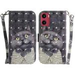 For Motorola Moto G05 / E15 3D Colored Flip Leather Phone Case(Hug Cat)