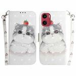 For Motorola Moto G05 / E15 3D Colored Flip Leather Phone Case(Cute Cat)