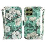 For Motorola Moto G15 3D Colored Flip Leather Phone Case(Watercolor Flower)