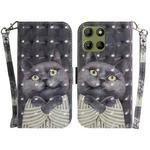 For Motorola Moto G15 3D Colored Flip Leather Phone Case(Hug Cat)